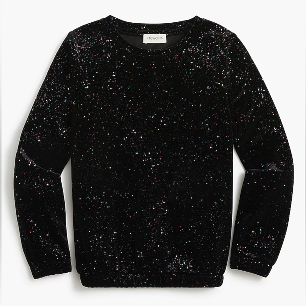 J.Crew Crewcuts | Girls Glitter Puff-Sleeve Top| Size XL (12-14) | NWOT